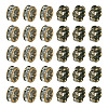 30Pcs 2 Styles Brass Rhinestone Rondelle Space Beads RB-TADJ0001-02-2