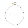 Natuarl Freshwater Shell Column & Natural Amazonite & Round Electroplate Synthetic Non-magnetic Hematite Beaded Necklaces NJEW-JN06552-3