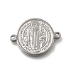 304 Stainless Steel Saint Benedict Medal Cross Connector Charms STAS-C119-12P-1