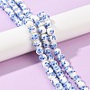 Handmade Flower Printed Porcelain Ceramic Beads Strands PORC-M007-10mm-15-3