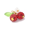 Handmade Polymer Clay Rhinestone Cherry Pendants PALLOY-JF03868-04-3