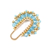 Brass & Seed Beaded & Glass Connector Charms PALLOY-MZ01372-01-2