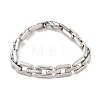 304 Stainless Steel Rectangle Link Chain Bracelets for Women Men BJEW-F488-30P-02-4