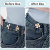 4Pcs 2 Colors Flower Alloy Enamel Adjustable Jean Button Pins DIY-TA0014-92-5