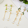 2 Pairs 304 Stainless Steel & Sterling Silver Dangle Stud Earrings EJEW-HS00011-5