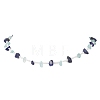 Natural Lapis Lazuli & Aquamarine Chip & Glass Seed Baeded Necklaces for Women NJEW-JN05603-02-4