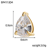 Brass Cubic Zirconia Slide Charms STAS-OY016-04G-6