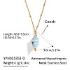 Conch Shell Shape Pendant 304 Stainless Steel Satellite Chain Necklaces for Women LD6500-4-1