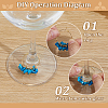 30Pcs 15 Colors Natural & Synthetic Mixed Gemstone and Handmade Lampwork Chip Wine Glass Charms AJEW-ME00027-3