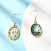 Brass Natural Paua Shell Dangle Earrings EJEW-M060-19C-G-3