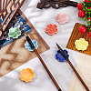 BENECREAT 7Pcs 7 Colors Japanese Style Sakura Flower Ceramic Paint Brush Pen Holders AJEW-BC0007-05-5