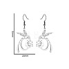 Flower with Rabbit 304 Stainless Steel Dangle Earrings FS-WG1999D-02-3