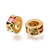 Brass Micro Pave Clear Cubic Zirconia European Beads CU-G605-22G-1