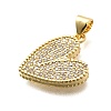 Brass Micro Pave Cubic Zirconia Pendants KK-C087-19G-2