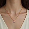 304 Stainless Steel Pave Clear Cubic Zirconia Geometric Pendant 3-Strand Necklaces for Women WG70AF8-01-1