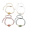 Handmade Porcelain & Synthetic Turquoise Adjustable Beaded Bracelets for Women BJEW-JB13972-3