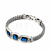 Brass Pave Cubic Zirconia Wheat Chain Bracelets for Women FS-WGA053A-02-3