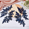 2Pairs Leaves Polyester Embroidery Ornaments Accessories DIY-GF0014-46D-4