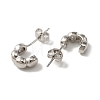 Brass C-Shape Stud Earrings for Woman EJEW-F314-05P-2