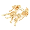 Golden Zinc Alloy with Rhinestone Brooches JEWB-B018-03G-03-2