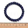 Grade AB+ Natural Lapis Lazuli Beads Stretch Bracelets BJEW-F523-06A-3