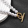 8MM White Round Plastic Pearl Beaded Necklaces for Women NJEW-L469-01G-2