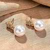 Brass Micro Pave Clear Cubic Zirconia Dangle Stud Earrings EJEW-Z164-31G-1