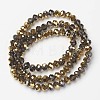 Electroplate Transparent Glass Beads Strands X-EGLA-A034-T6mm-O14-2