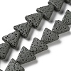 Triangle Dyed Natural Lava Rock Beads Strands G-O126-04A-04-1