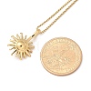 304 Stainless Steel Sunflower Pendant Box Chain Necklaces for Women NJEW-R011-01G-5