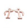 Rose Gold Plated Alloy Letter Pendants X-PALLOY-J718-01RG-T-1