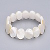 Natural White Shell Mother of Pearl Shell Stretch Bracelets BJEW-P261-A01-2