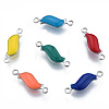 304 Stainless Steel Enamel Connector Charms STAS-N092-175-2