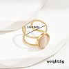 Stylish Stainless Steel Oval Open Cuff Ring for Women Vacation Gift TD2931-4-1