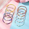 10Pcs Glass Seed Beads & Glass & Natural Trochid Shell Beaded Stretch Bracelets for Women BJEW-MZ00272-2