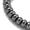 Rondelle Electroplated Synthetic Non-magnetic Hematite Beaded Stretch Bracelets for Women Men BJEW-K242-03-2