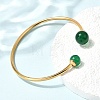304 Stainless Steel & Nautral Gemstone Torque Bangles BJEW-H644-10G-4