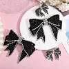 CHGCRAFT 4Pcs 2 Style Resin Rhinestone Bowknot Ornament Accessories FIND-CA0008-92-3