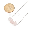 Natural Rose Quartz Chip Pendant Necklaces NJEW-JN05097-01-2