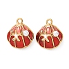 304 Stainless Steel Enamel with ABS Iimitation Pearl Pendants STAS-Z193-07G-02-1