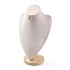 Bust Shaped Microfiber & Wood Jewelry Necklace & Earrings Display Stands NDIS-H042-01C-03-1