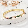 Brass Micro Pave Cubic Zirconia Hinged Bangles for Women BJEW-K274-08G-2