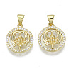 Brass Micro Pave Cubic Zirconia Pendants ZIRC-S061-199D-G-NF-1