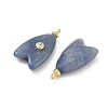 Brass & Natural Blue Aventurine(Dyed & Heated) & Cubic Zirconia Pendants GG-CBAD360-20G-05-2