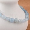 Natural Aquamarine Bead Stretch Bracelets X-BJEW-K213-54-2