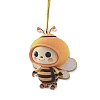 Cute Bees Acrylic Pendant Decoration HJEW-G026-01E-1