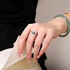 Synthetic Turquoise with 925 Sterling Silver Finger Rings RJEW-C155-03-5