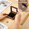 Wood Commemorative Coin Storage Magnetic Boxes with Visible Window CON-WH0133-007A-3