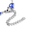 Moon with Evil Eye Enamel Link Chain Bracelet BJEW-G683-01P-4