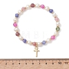 Brass Cross Charm Bracelets BJEW-JB13531-2